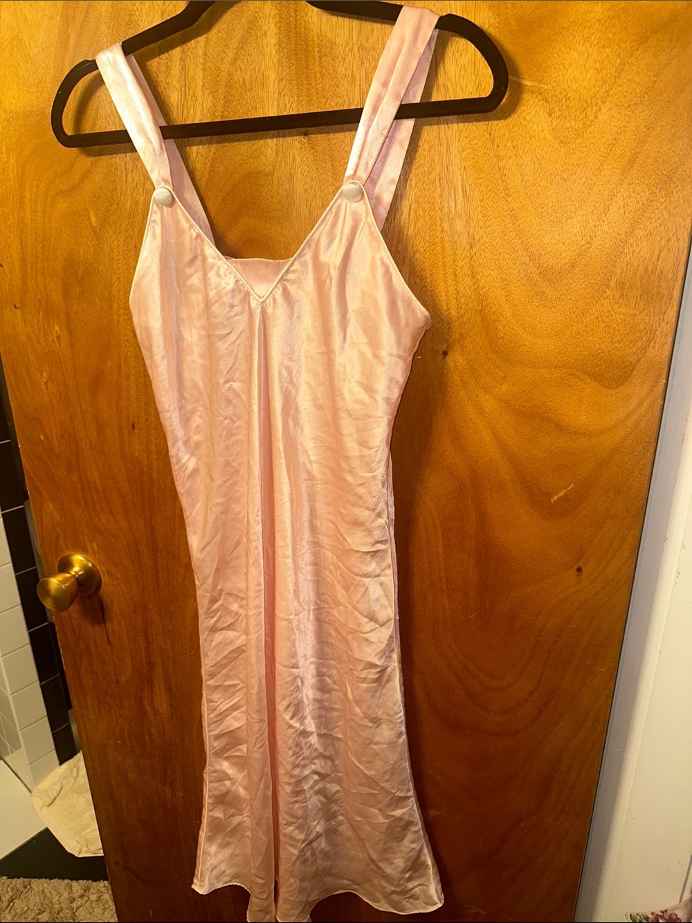 Women’s Satin Slip Dress - Light Pink gold label